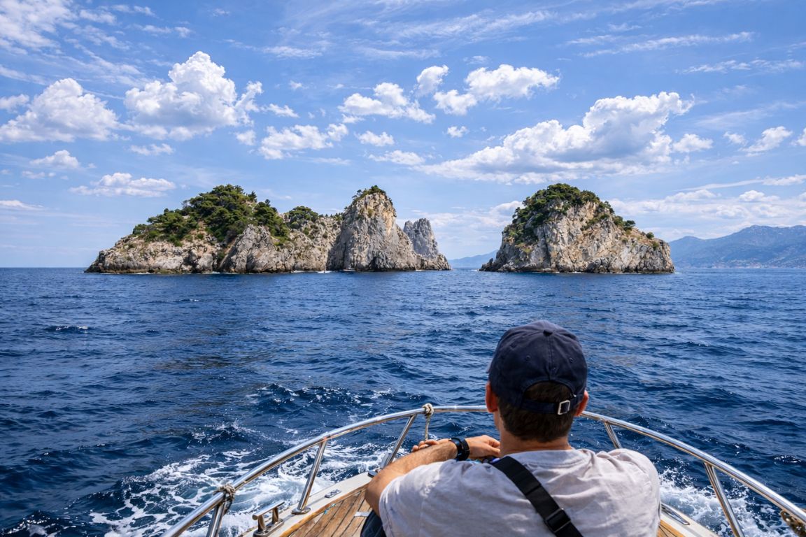 Îles Li Galli vues depuis une excursion en bateau organisée par Italy Amalfi Coast Tours