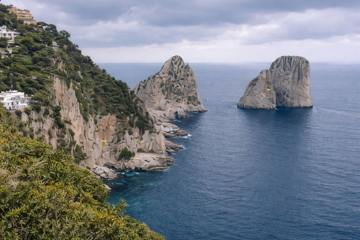Scenic view of Faraglioni Rocks near Capri captured on Amalfi Coast tour with Italy Amalfi Coast Tours