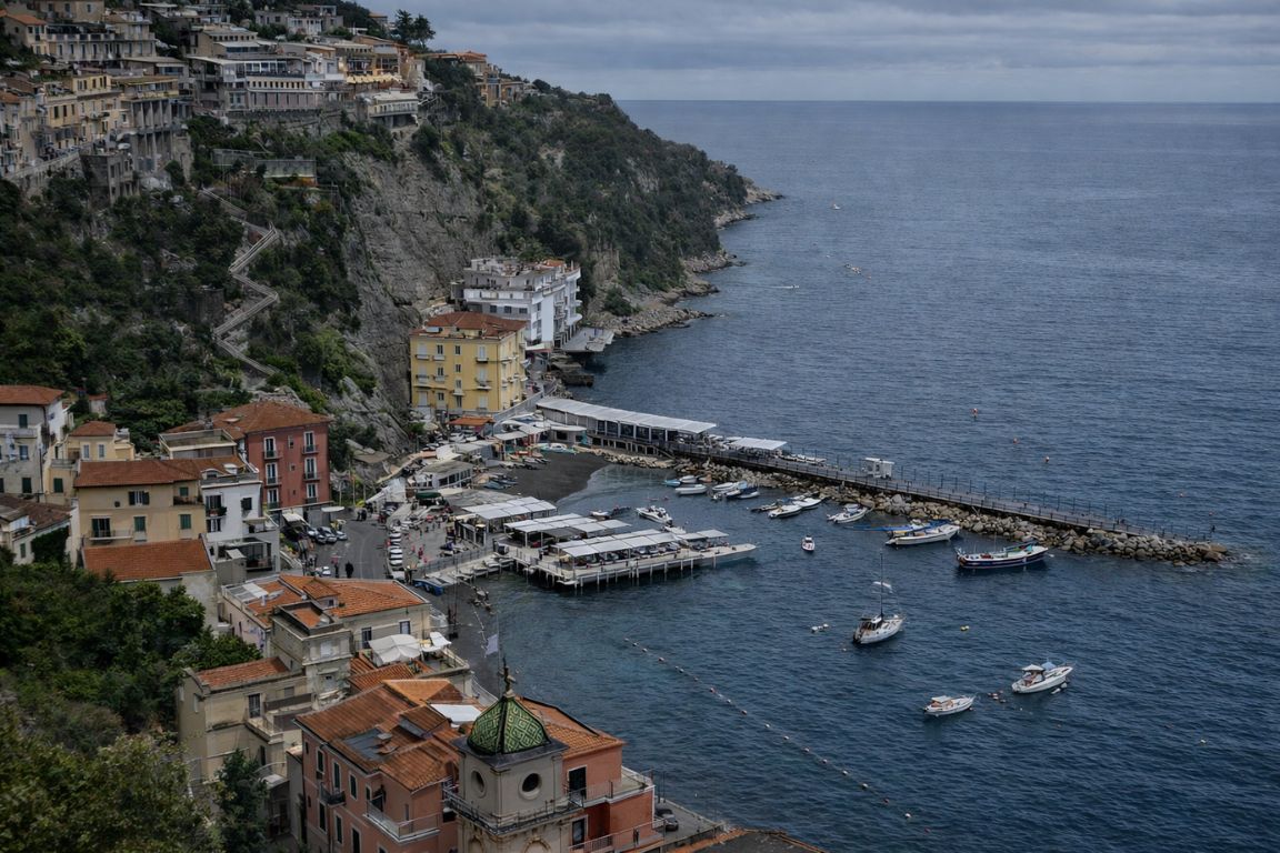 Marina Grande port and colorful coastal buildings photographed during Italy Amalfi Coast Tours