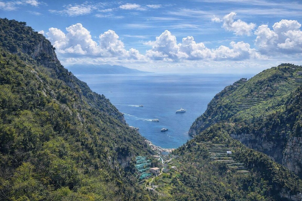 Valle delle Ferriere nature reserve overlooking the Amalfi Coast during guided tour with Italy Amalfi Coast Tours